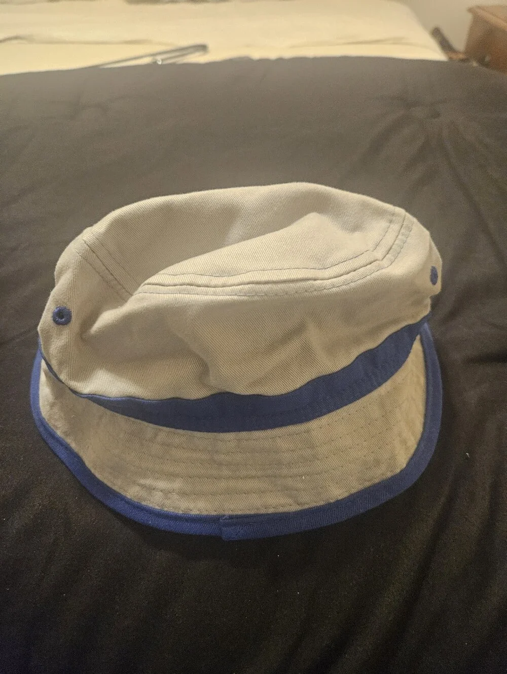 Authentic Disney Beige Bucket Hat with Navy Trim